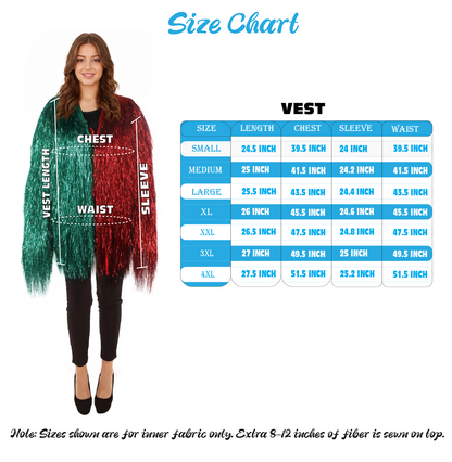 HPO Carnival multicolor Two Tone Thin Tinsel Costume Jacket, Perfect for Halloween , Flame-retardant Tinsel Material
