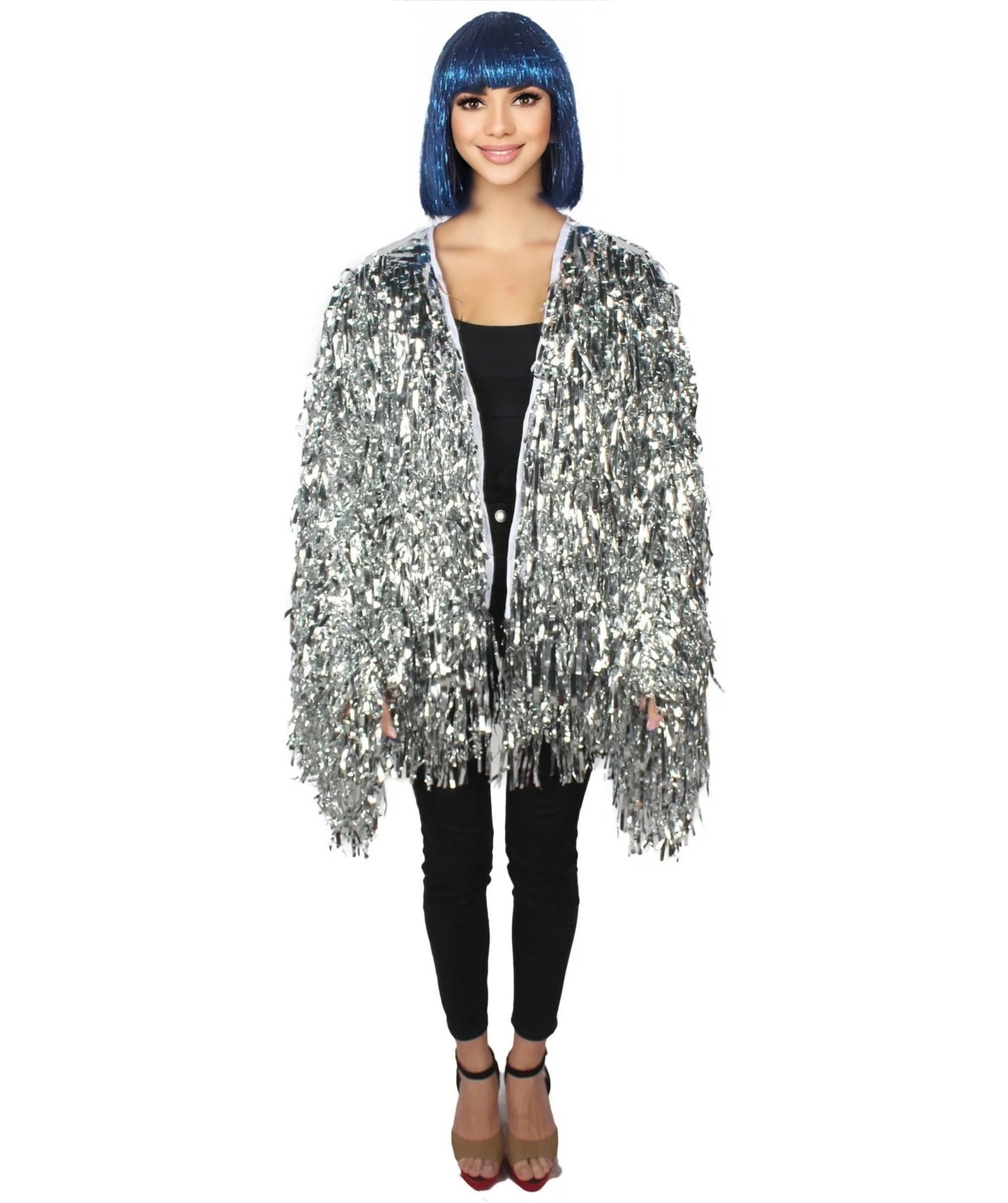 HPO Unisex Festival Carnival Thick Tinsel Jacket with Loose Fit