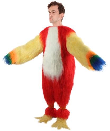HPO Unisex Furry Colorful Tucan Fur Suit Costume With Face Mask