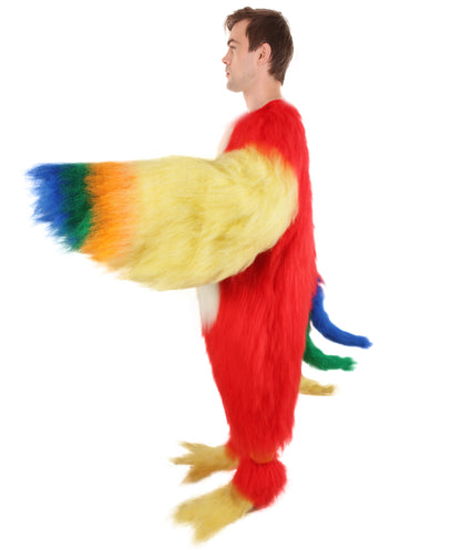 HPO Unisex Furry Colorful Tucan Fur Suit Costume With Face Mask