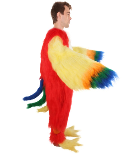 HPO Unisex Furry Colorful Tucan Fur Suit Costume With Face Mask