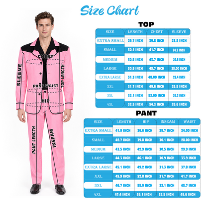 HPO Adult Men’s King of Rock and Roll Costume,Bundle Set with Wig | Perfect For Halloween and Cosplay Convention