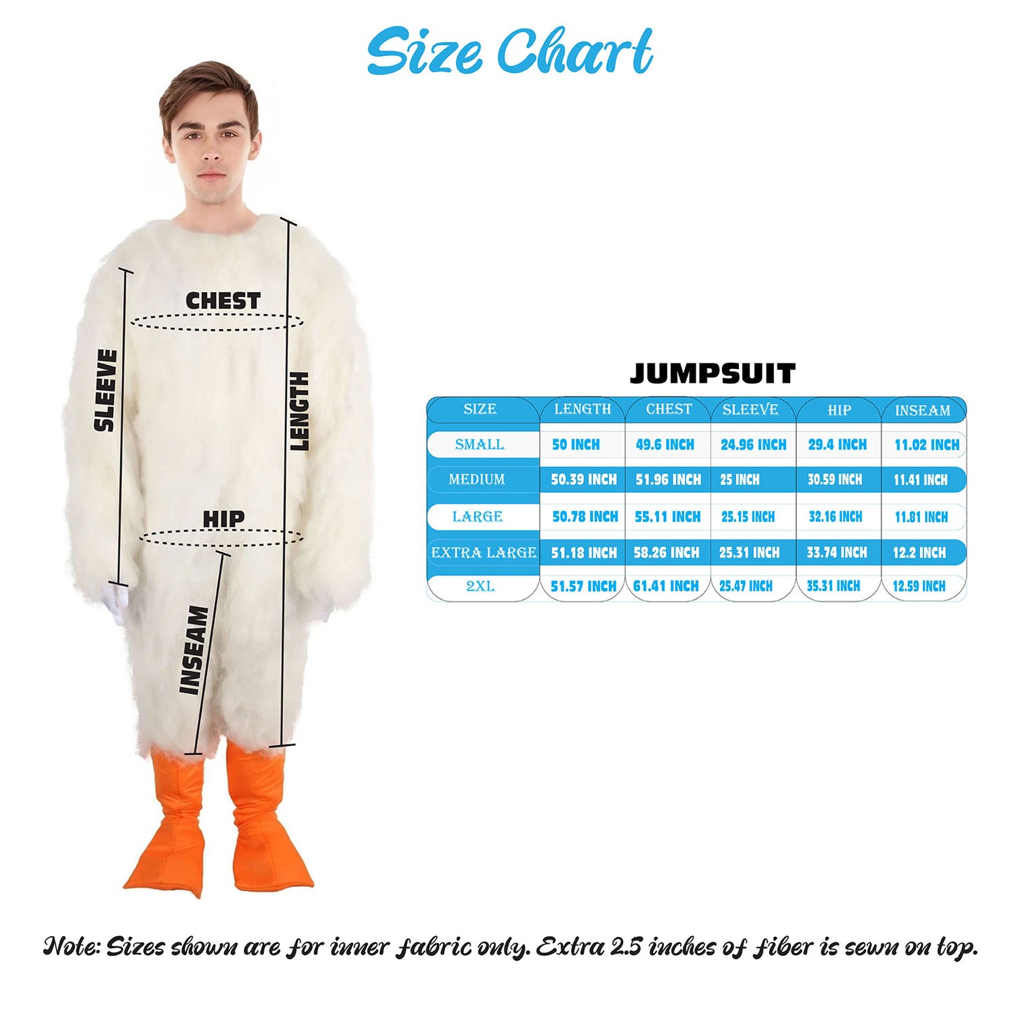 White and Orange Furry Stork Costume with Beak and Tail I Best for Halloween I Flame-retardant Synthetic Fiber