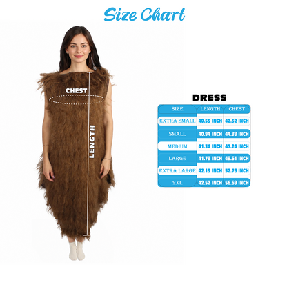Unisex Brown Caveman Costume I Best for Halloween I Flame-retardant Synthetic Fiber