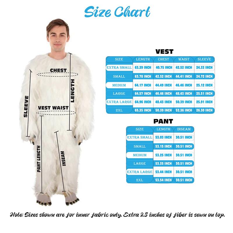 White Furry Yeti Snowman Costume | Flame-retardant Synthetic Materials