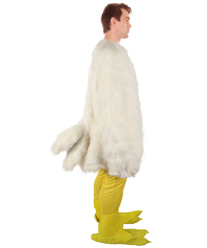 Unisex White Chicken Fancy Costume | Best for Halloween | Flame-retardant Synthetic Material