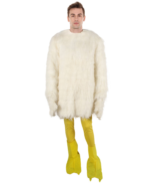 Unisex White Chicken Fancy Costume | Best for Halloween | Flame-retardant Synthetic Material