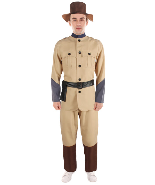 HPO Men Teddy Roosevelt Costume| Best for Halloween | Flame-retardant Synthetic Fabric