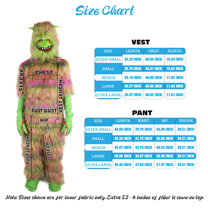 HPO Unisex Vibrant Colored Evil Furry Monster Costume| Perfect for Halloween| Flame-retardant Synthetic Fabric