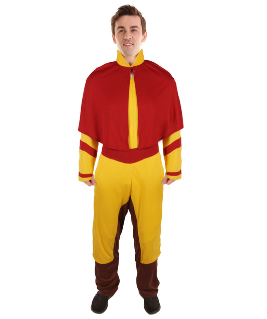 HPO Men's Orange & Yellow Color Air Changer Anime Costume I Perfect for Halloween I Flame-retardant Synthetic Fabric