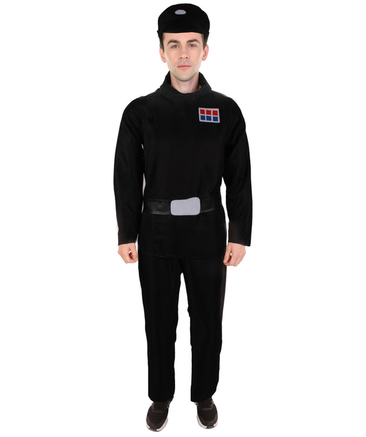 HPO Men's Black Uniform Costume I Perfect for Halloween I Flame-retardant Synthetic Fabric