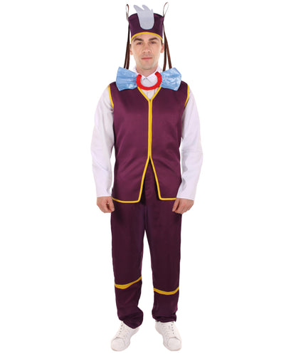 HPO Men's Video Game Series Nerd Character Purple Costume I Suitable for Halloween I Flame-retardant Synthetic Fabric