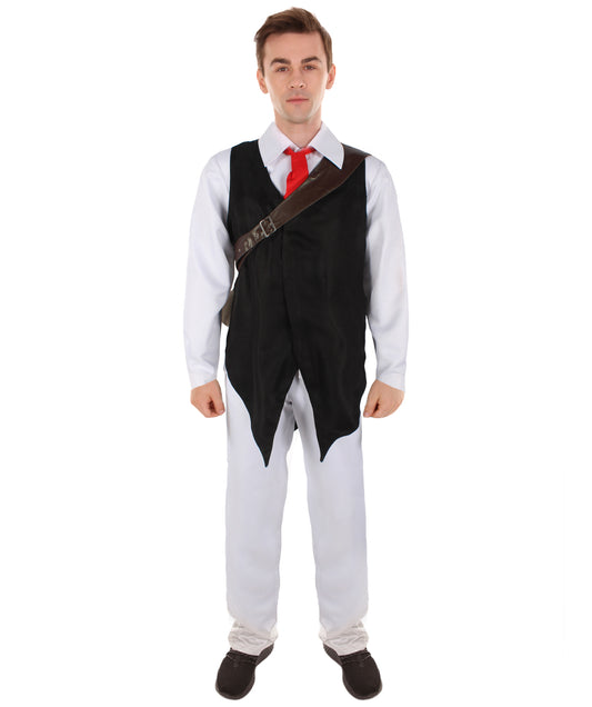 HPO Men's Warrior Anime Protagonist Captain Costume Set | Suitable for Halloween | Flame-retardant Synthetic Fabric