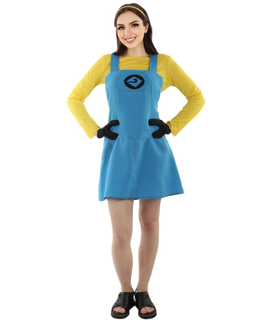 Women's Animated Movie Yellow Creature Costume |  Yellow & Blue Halloween Costume