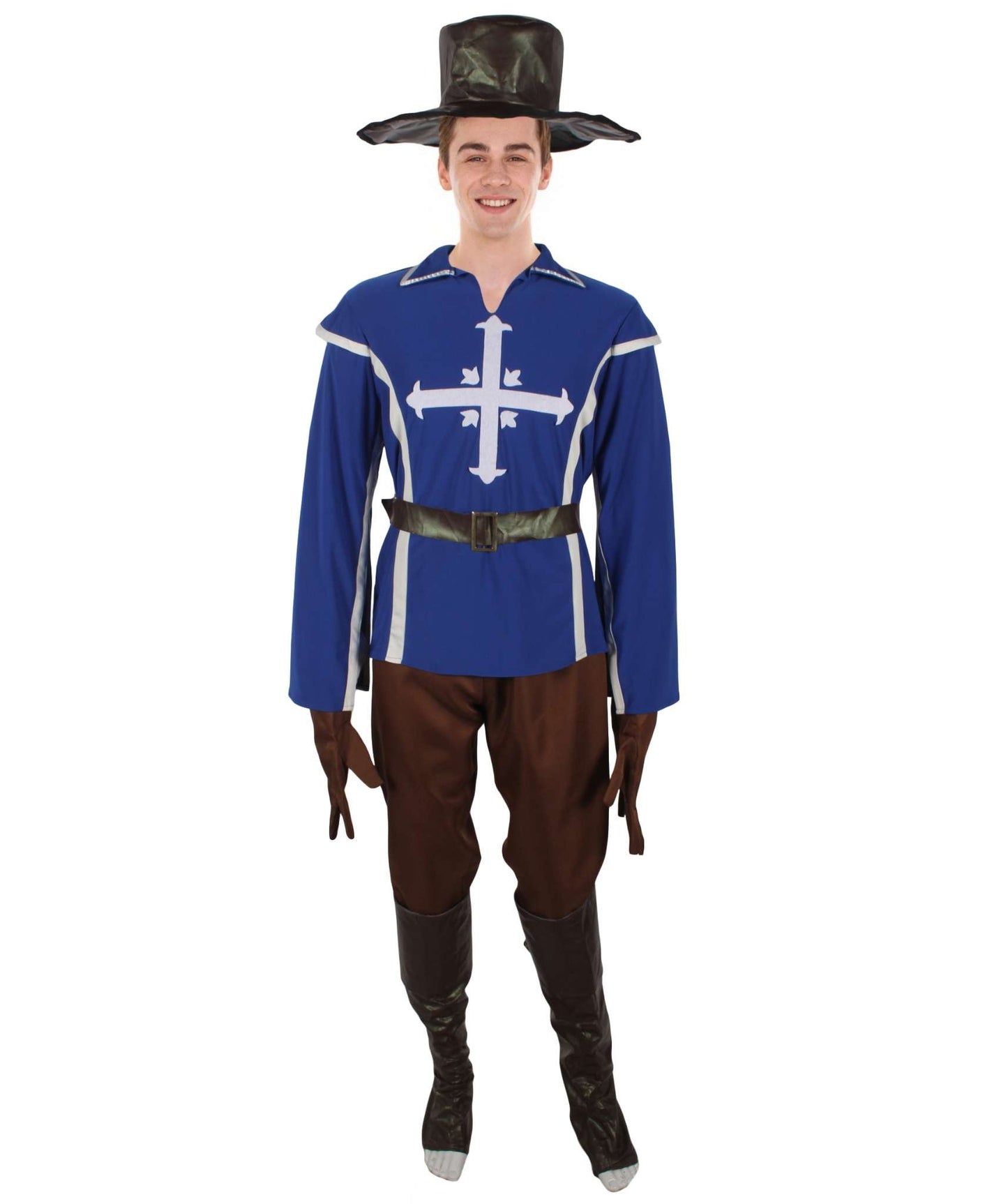 HPO Men's French Historical Novel Blue Soldier Costume | Perfect for Halloween | Flame-retardant Synthetic Fabric