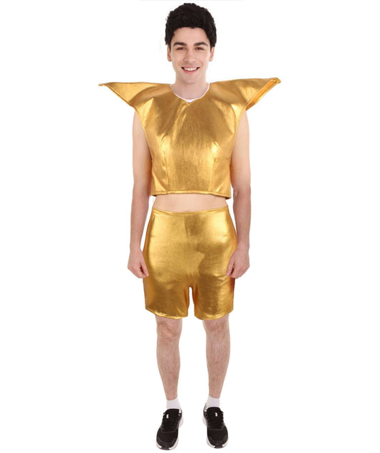 HPO Men Tv Musical Movie Antagonist Troll Gold Color Costume | Cosplay Costume | Flame-retardant Synthetic Fabric