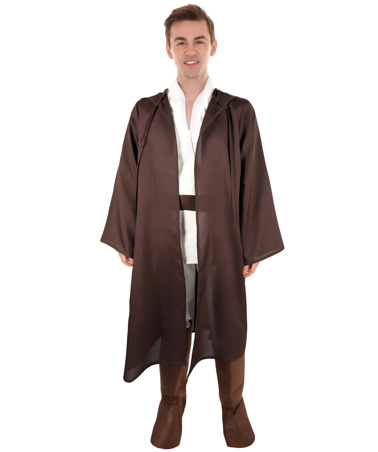 HPO Fancy Dress Dark Brown Hooded knight Tunic Costume I Perfect for Halloween I Flame-retardant Synthetic Fabric