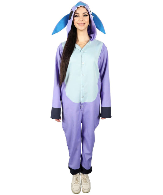 HPO Light Purple Hooded Animal Onesie Pajamas I Perfect for Halloween I Flame-retardant Synthetic Fabric