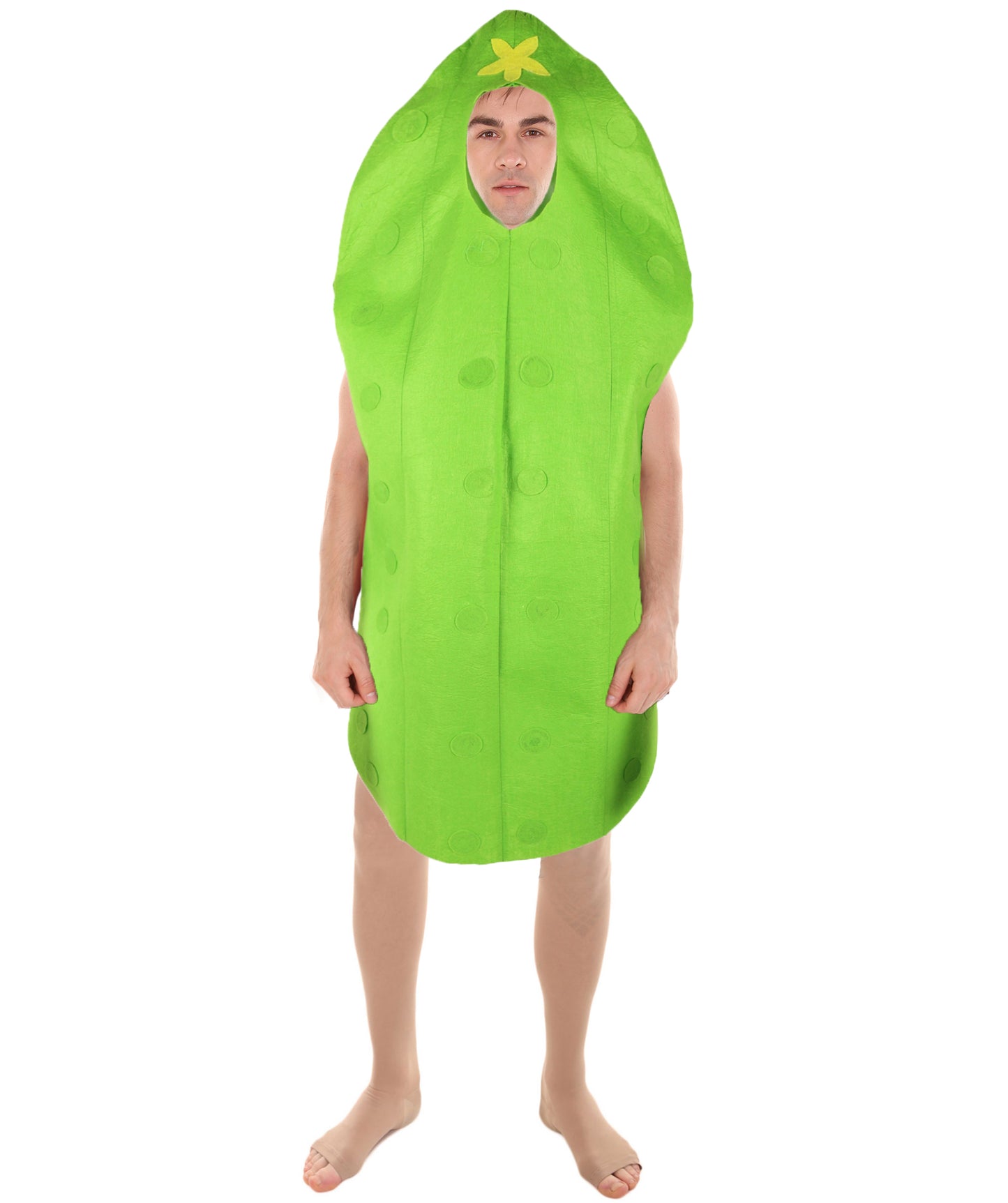 HPO Green Cucumber Jumpsuit Costume - Giant Vegetable Tunic, Fun and Quirky, Perfect for Parties, Vibrant Green