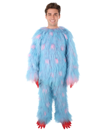 HPO Unisex Adorable Furry Multicolor Monster Costume Set with Head Mask & Bundle| Perfect for Halloween| Synthetic Fabric