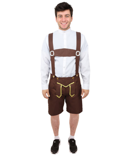 HPO Men’s Genuine Leather Authentic German White & Brown Costume – Traditional Bavarian Outfit