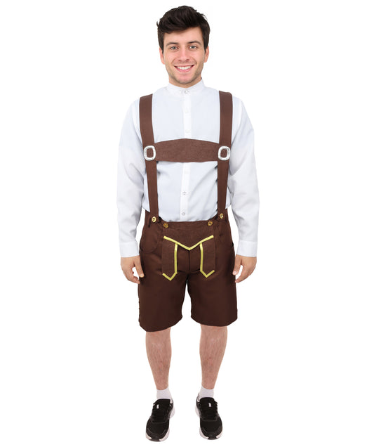 HPO Men’s Genuine Leather Authentic German White & Brown Costume – Traditional Bavarian Outfit