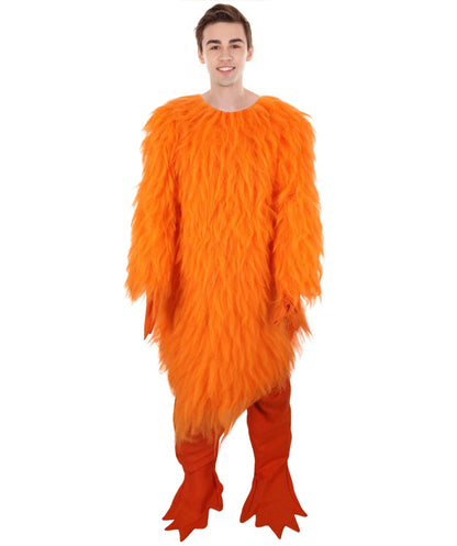 HPO Unisex Furry Orange One-Eyed Beast Monster Cyclops Costume Set with Head Mask| Perfect for Halloween| Flame-retardant Synthetic Fabric