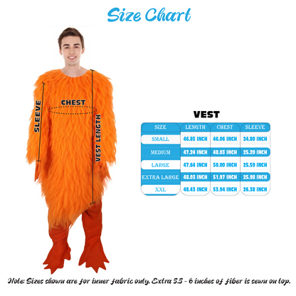 HPO Unisex Furry Orange One-Eyed Beast Monster Cyclops Costume Set with Head Mask| Perfect for Halloween| Flame-retardant Synthetic Fabric
