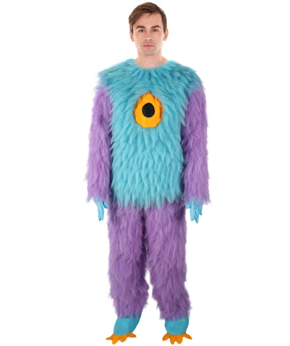 HPO Adult Unisex Furry Rainbow Monster Costume & Bundel Set with Mask | Perfect for Halloween| Flame-retardant Synthetic Fabric