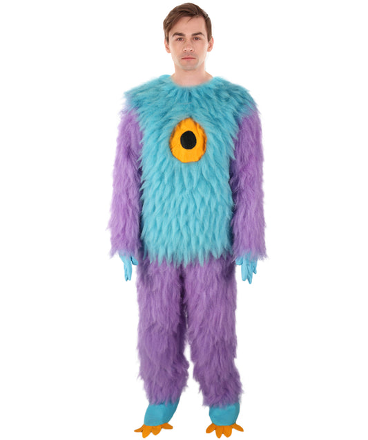 HPO Adult Unisex Furry Rainbow Monster Costume & Bundel Set with Mask | Perfect for Halloween| Flame-retardant Synthetic Fabric