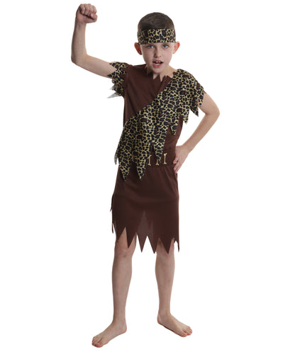 HPO Teen Dramatic Little Caveboy Costume| Suitable for Halloween | Flame-retardant Synthetic Fabric