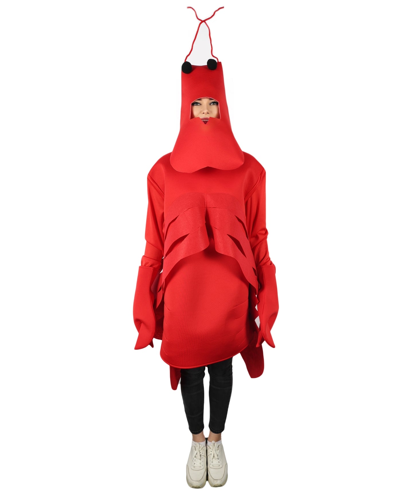 HPO Adult Unisex's Sea Creature Red Lobster Costume| Suitable for Halloween | Flame-retardant Synthetic Fabric