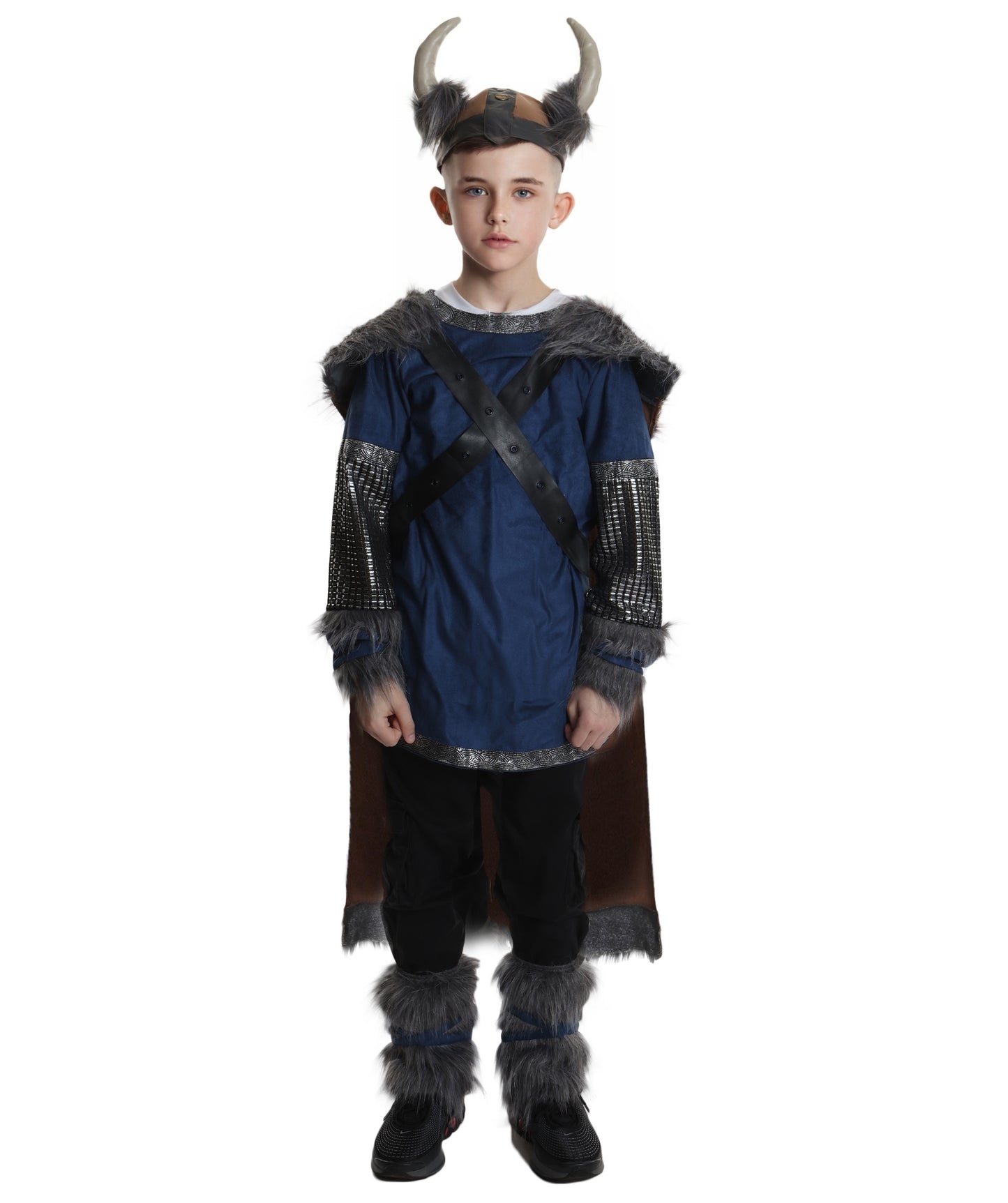 HPO teen Viking Warrior Costume| Suitable for Halloween | Flame-retardant Synthetic Fabric