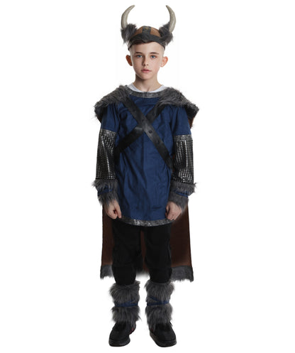 HPO teen Viking Warrior Costume| Suitable for Halloween | Flame-retardant Synthetic Fabric