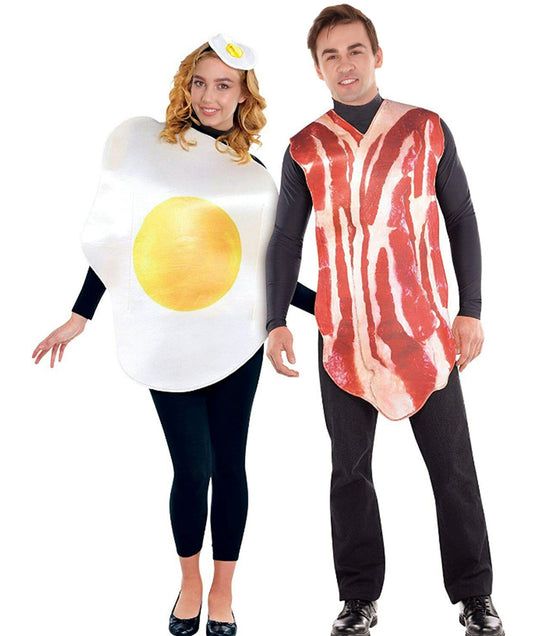 Unisex Funny Meat and Egg Breakfast Costume Set | Suitable for Halloween | Flame-retardant Synthetic Fabric