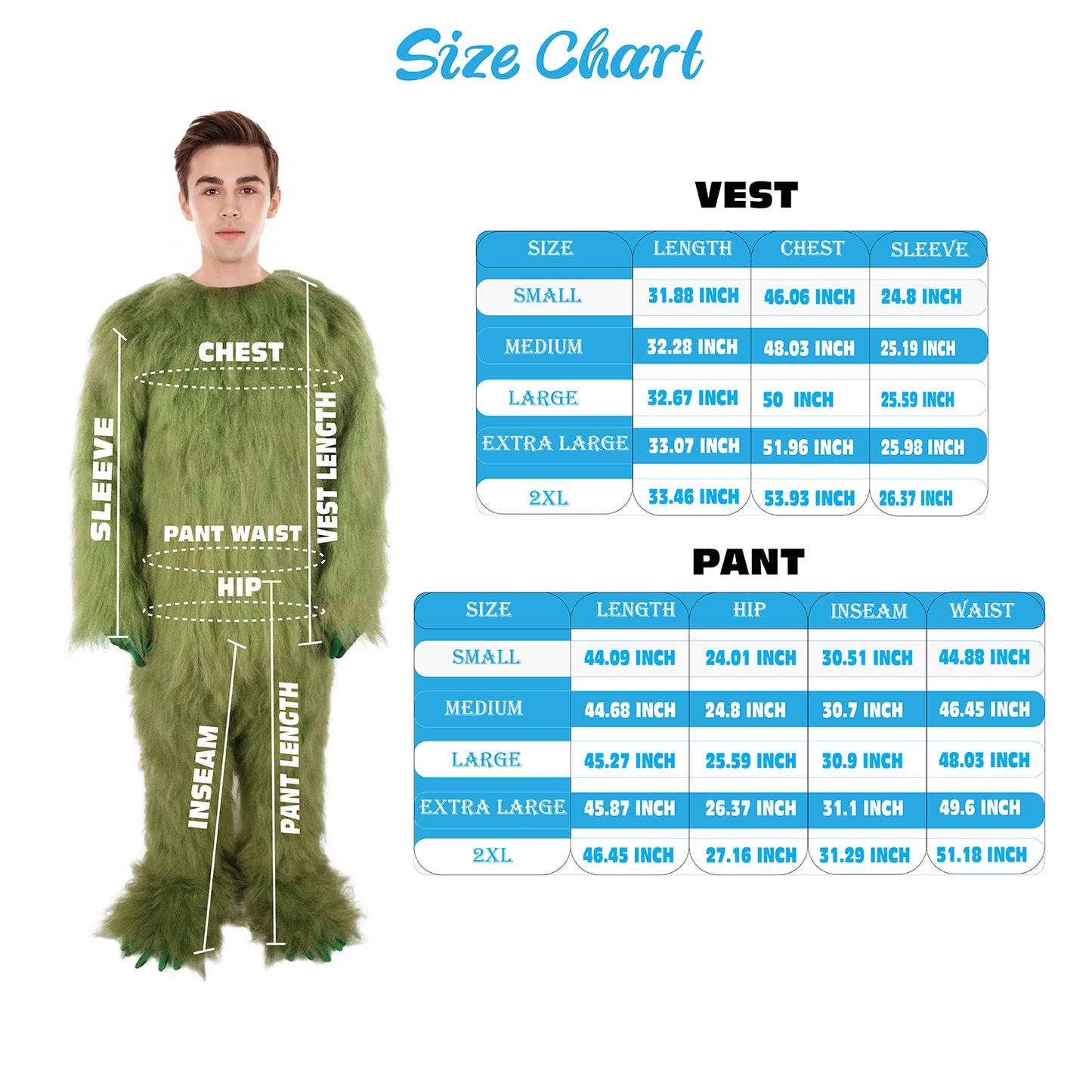 HPO Adult Unisex Olive Green Monster Soft Furry Full Costume, Bundel Set with Mask | Cosplay Mask | Flame-retardant Synthetic Fabric