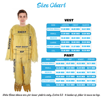 HPO Unisex Yellow Monster Mascot Costume, Mask and Bundle | Full Body Plush Furry Suit with Headpiece, Hands & Feet | Fun Cartoon Outfit for Halloween, Parades & Stage Performances