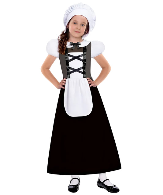 HPO Teen Tudor Costume | Historical Renaissance Dress with Headpiece | Halloween, Costume Parties & Stage Performances