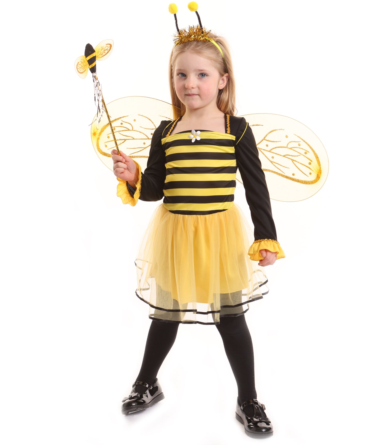 HPO Teen Ballerina Bee Costume | Tutu Dress with Wing Accessories | Halloween, Dance Recitals, Costume Parties & Stage Performances