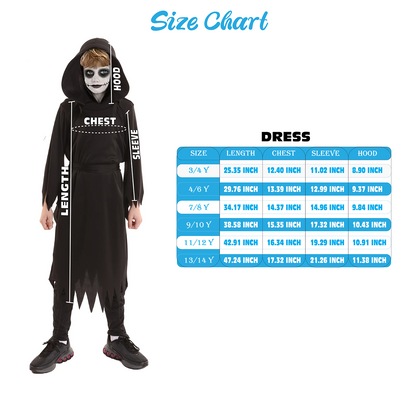 HPO Teen's Phantom of Darkness Black Costume | Gothic Cloak & Mask Not Includer | Dark Fantasy Halloween Cosplay Attire for Stage, Party & Roleplay