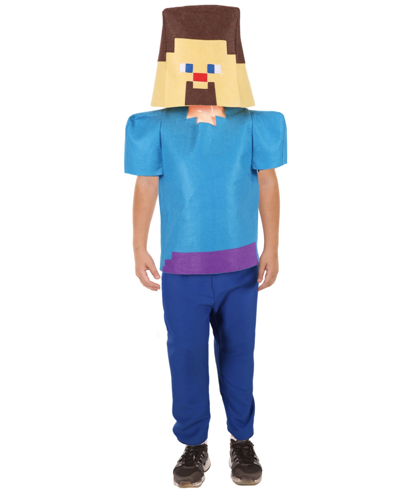 HPO Teen Video Game Character Outfit | Multicolor Style Costume Cape with Hood | Adventure Gamer Cosplay Suit for Halloween, Roleplay & Themed Party Events