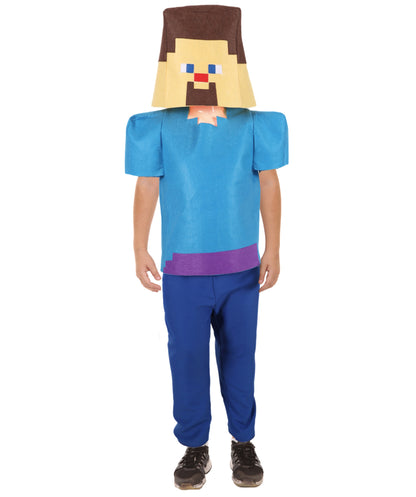HPO Teen Video Game Character Outfit | Multicolor Style Costume Cape with Hood | Adventure Gamer Cosplay Suit for Halloween, Roleplay & Themed Party Events