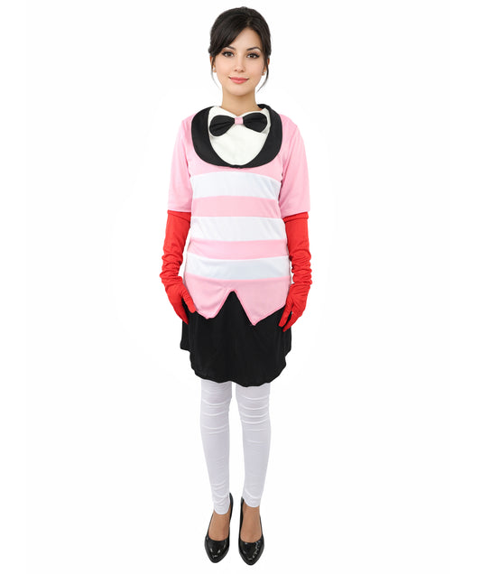 HPO Women’s Multicolor Spider Performer Costume | Striped Jacket, Shorts & Bow Tie Set | Cosplay Outfit for Halloween, Conventions, Parties & Stage Roleplay