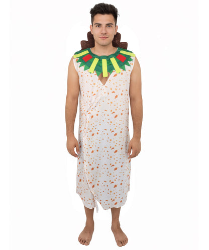 HPO Men’s Burrito White Costume | Food-Themed Cosplay Outfit | Halloween, Party, Stage & Themed Event Funny Wrap Suit
