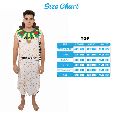 HPO Men’s Burrito White Costume | Food-Themed Cosplay Outfit | Halloween, Party, Stage & Themed Event Funny Wrap Suit