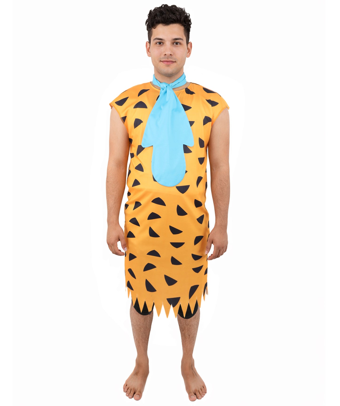 HPO Men’s Prehistoric Caveman Multicolor Costume | Animal-Print Tunic & Belt Outfit | Halloween, Themed Parties, Stage & Cosplay Costume
