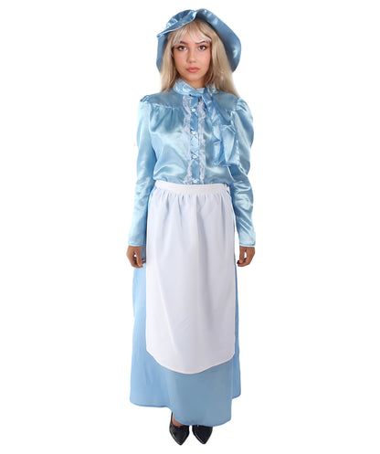 Women's Pioneer Costume | Blue Fancy Costume