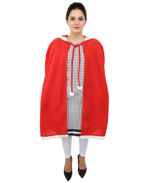 Whimsical Holiday Character Costume | Women’s Multicolor Dress with Faux Fur Trim, Cape & Accessories | Christmas Parties, Theater, Cosplay & Roleplay