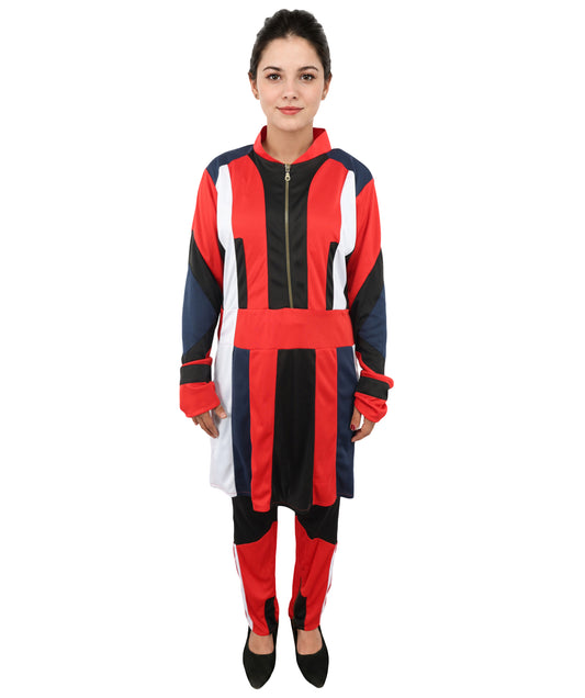 Evie-Inspired Deluxe Girls Costume | Multicolor Dress With Pant | Fantasy Character Outfit for Halloween, Cosplay, Parties & Roleplay