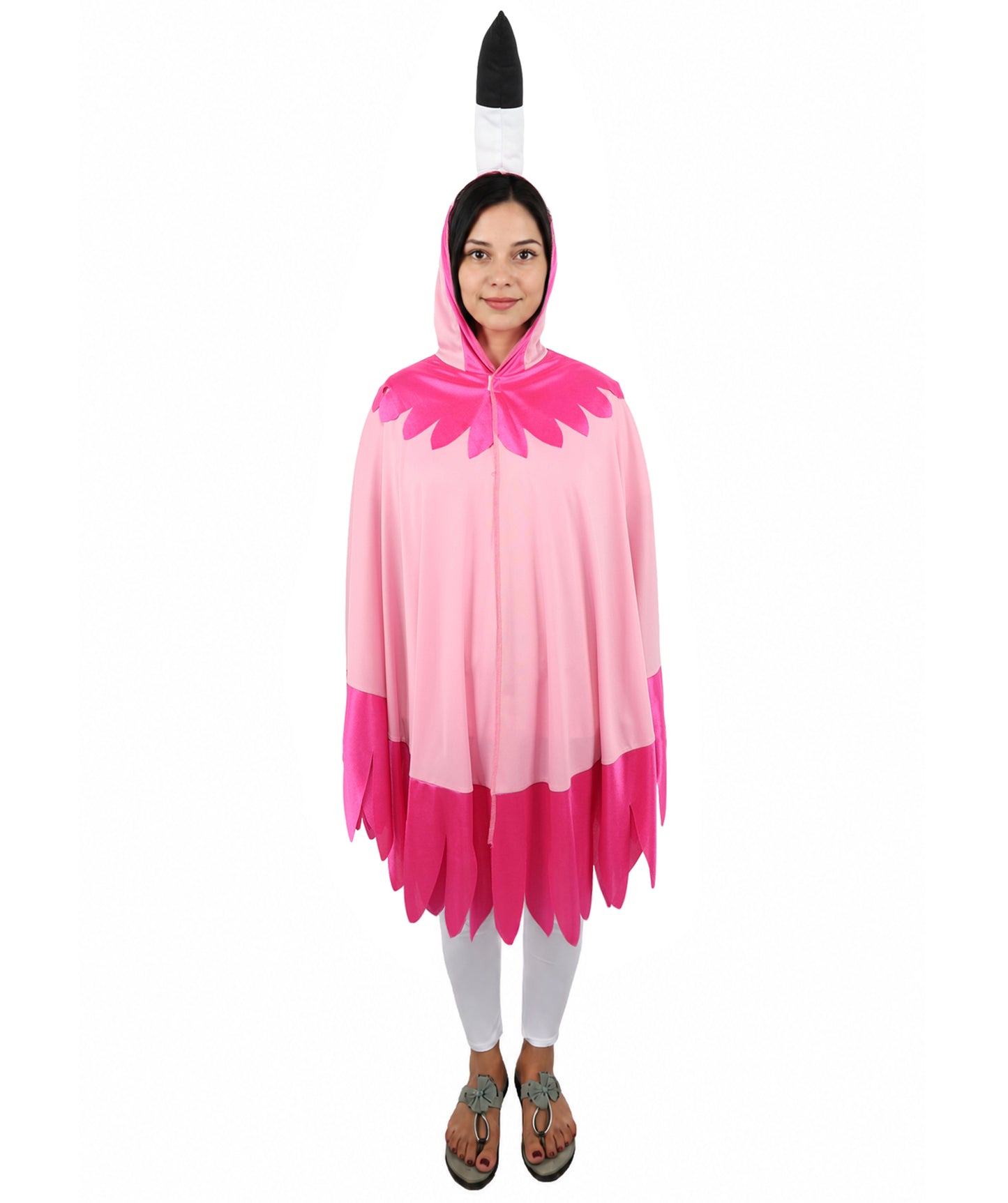 Flamingo Cape Costume | Pink Feathered Cape with Hood Details | Fun Outfit for Halloween, Cosplay, Parties & Themed Events